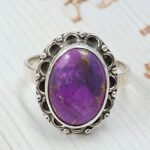 Purple Copper Turquoise Size US 8 925 Sterling Silver Ring (REXT43-205)