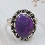 Purple Copper Turquoise Size US 9 925 Sterling Silver Ring (REXT43-214)