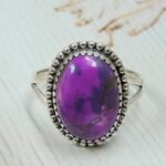 Purple Copper Turquoise Size US 10 925 Sterling Silver Ring (REXT43-182)