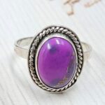 Purple Copper Turquoise Size US 10 925 Sterling Silver Ring (REXT43-187)