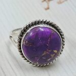 Purple Copper Turquoise Size US 10 925 Sterling Silver Ring (REXT43-196)