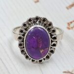 Purple Copper Turquoise Size US 7 925 Sterling Silver Ring (REXT43-211)