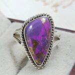Purple Copper Turquoise Size US 9 925 Sterling Silver Ring (REXT43-192)