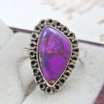 Purple Copper Turquoise Size US 10 925 Sterling Silver Ring (REXT43-195)