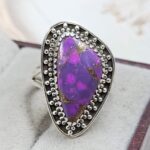 Purple Copper Turquoise Size US 10 925 Sterling Silver Ring (REXT43-197)