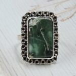 Serpentine Size US 8 925 Sterling Silver Ring (REXT54-517)