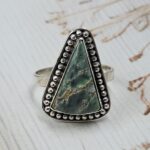 Serpentine Size US 9 925 Sterling Silver Ring (REXT54-529)