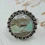 Variscite Size US 9 925 Sterling Silver Ring (REXT54-133)