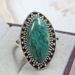 Tibetan Turquoise Size US 10 925 Sterling Silver Ring (REXT72-290)