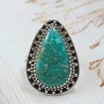 Tibetan Turquoise Size US 7 925 Sterling Silver Ring (REXT72-334)