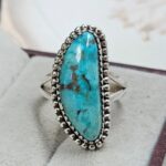 Tibetan Turquoise Size US 7 925 Sterling Silver Ring (REXT72-331)