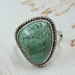 Tibetan Turquoise Size US 7 925 Sterling Silver Ring (REXT72-327)