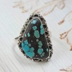 Tibetan Turquoise Size US 7 925 Sterling Silver Ring (REXT72-323)