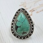 Tibetan Turquoise Size US 7 925 Sterling Silver Ring (REXT72-335)
