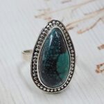 Tibetan Turquoise Size US 7 925 Sterling Silver Ring (REXT72-332)