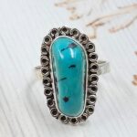 Tibetan Turquoise Size US 7 925 Sterling Silver Ring (REXT72-324)