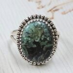 Tibetan Turquoise Size US 8 925 Sterling Silver Ring (REXT72-319)