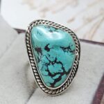 Tibetan Turquoise Size US 7 925 Sterling Silver Ring (REXT72-328)