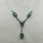 Black Jack Turquoise 925 Sterling Silver Necklace (RS103-302)