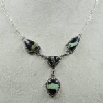 Black Jack Turquoise 925 Sterling Silver Necklace (RS103-286)