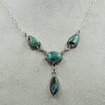 Black Jack Turquoise 925 Sterling Silver Necklace (RS103-287)