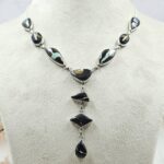 Black Jack Turquoise 925 Sterling Silver Necklace (RS103-289)