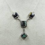 Black Jack Turquoise 925 Sterling Silver Necklace (RS103-290)