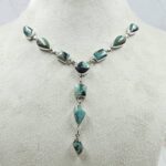 Black Jack Turquoise 925 Sterling Silver Necklace (RS103-293)