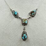 Black Jack Turquoise 925 Sterling Silver Necklace (RS103-296)