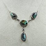 Black Jack Turquoise 925 Sterling Silver Necklace (RS103-297)