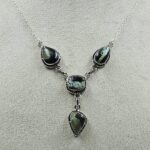 Black Jack Turquoise 925 Sterling Silver Necklace (RS103-298)