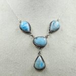 Larimar 925 Sterling Silver Necklace (RS104-496)