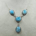 Larimar 925 Sterling Silver Necklace (RS104-498)