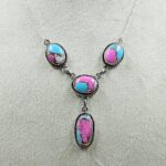 Cotton Candy Turquoise 925 Sterling Silver Necklace (RS103-304)