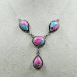 Cotton Candy Turquoise 925 Sterling Silver Necklace (RS103-306)