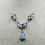 Cotton Candy Turquoise 925 Sterling Silver Necklace (RS103-309)