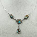Mine 8 Turquoise 925 Sterling Silver Necklace (RS103-319)