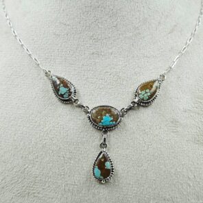 Mine 8 Turquoise 925 Sterling Silver Necklace (RS103-319)