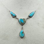 Mine 8 Turquoise 925 Sterling Silver Necklace (RS103-320)