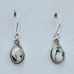 White Buffalo Turquoise 925 Sterling Silver Earrings (REXT89-448)