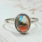 Spiny Oyster Turquoise 925 Sterling Silver Ring (REXT128-200)