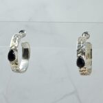 Black Onyx 925 Sterling Silver Hoop Earring (RS62-360)