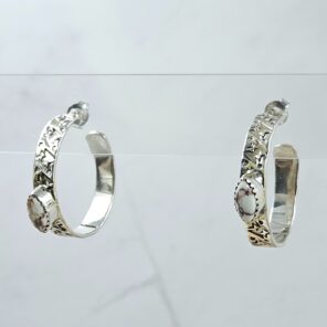 Wild Horse Jasper 925 Sterling Silver Hoop Earring (RS62-355)