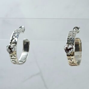 Wild Horse Jasper 925 Sterling Silver Hoop Earring (RS62-356)