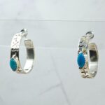Kingman Turquoise 925 Sterling Silver Hoop Earring (RS62-366)