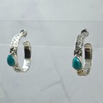 Kingman Turquoise 925 Sterling Silver Hoop Earring (RS62-367)