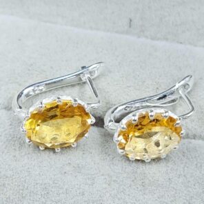 Citrine 925 Sterling Silver Earring (REXT111-19)