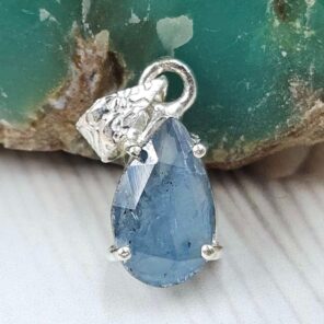 Teal Kyanite 2.75" 925 Sterling Silver XL Pendant (REXT34-35)