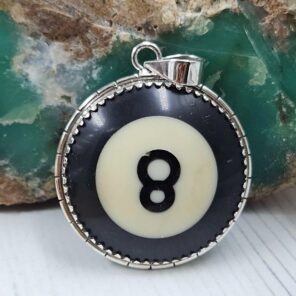 No.8 Pool Ball 925 Sterling Silver Pendant (RS4-249)