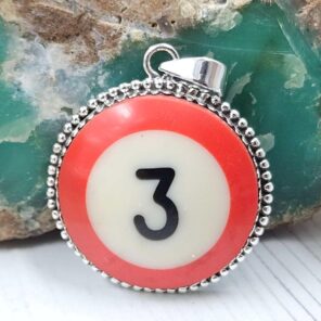 No.3 Pool Ball 925 Sterling Silver Pendant (RS4-251)